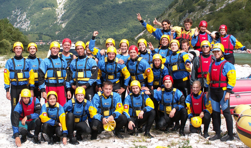 Big group rafting - Soča - Slovenia