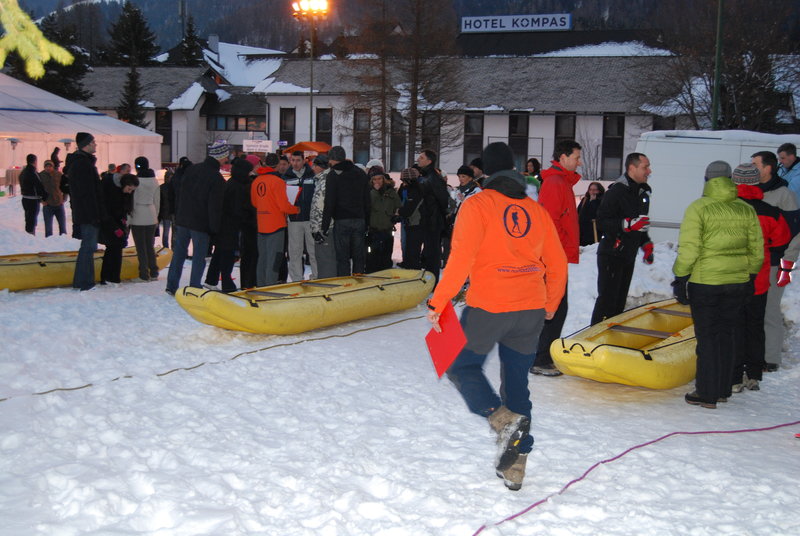 Snow rafting in Slovenia
